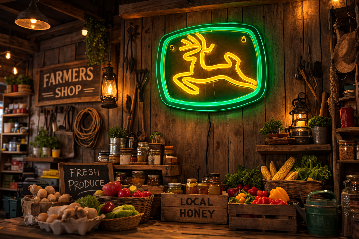 Deere Farmer Neon Sign