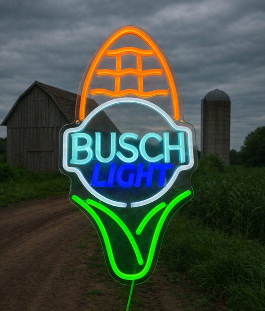 Corn Cob Light Beer Neon Sign