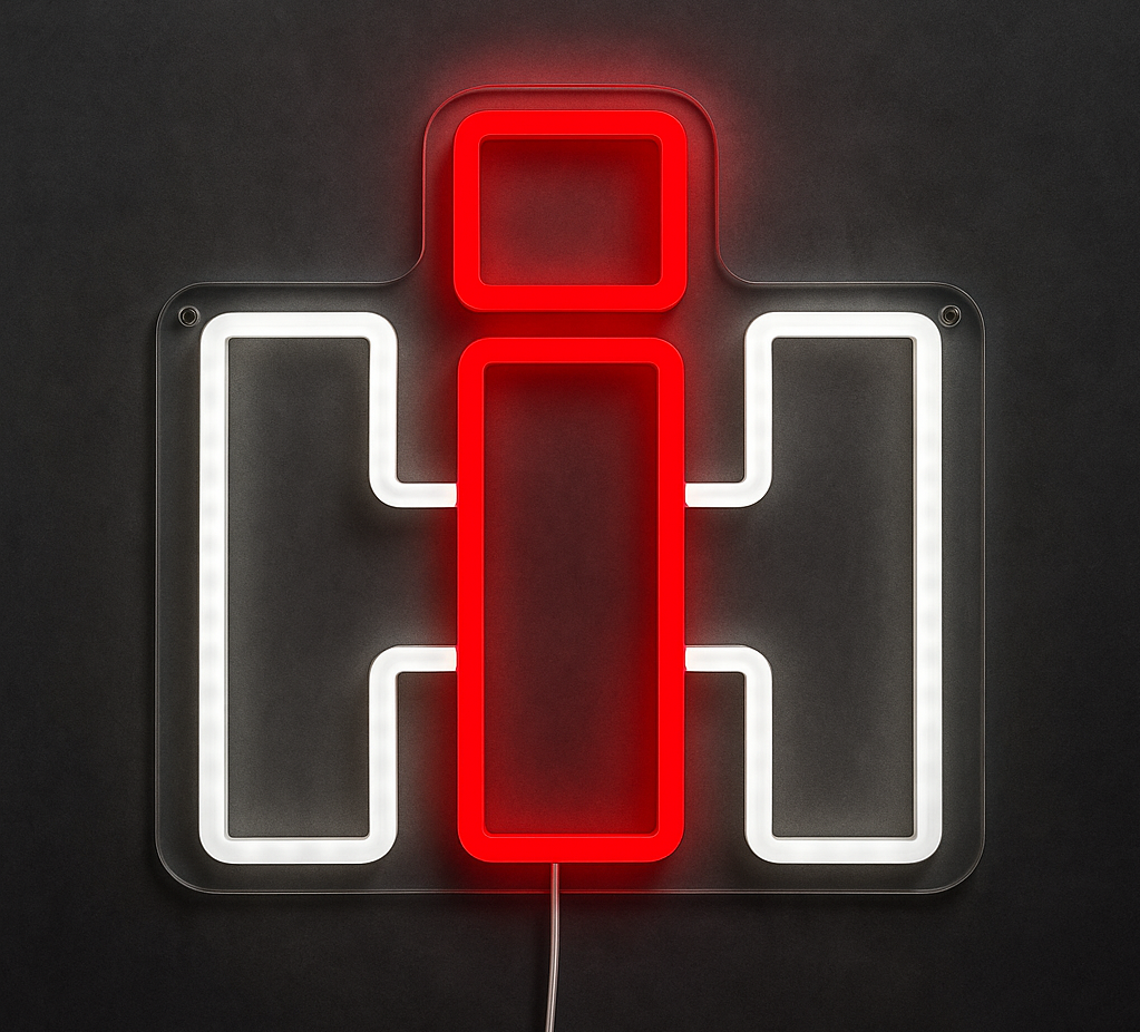 IH International Tractor Farmer Neon Sign