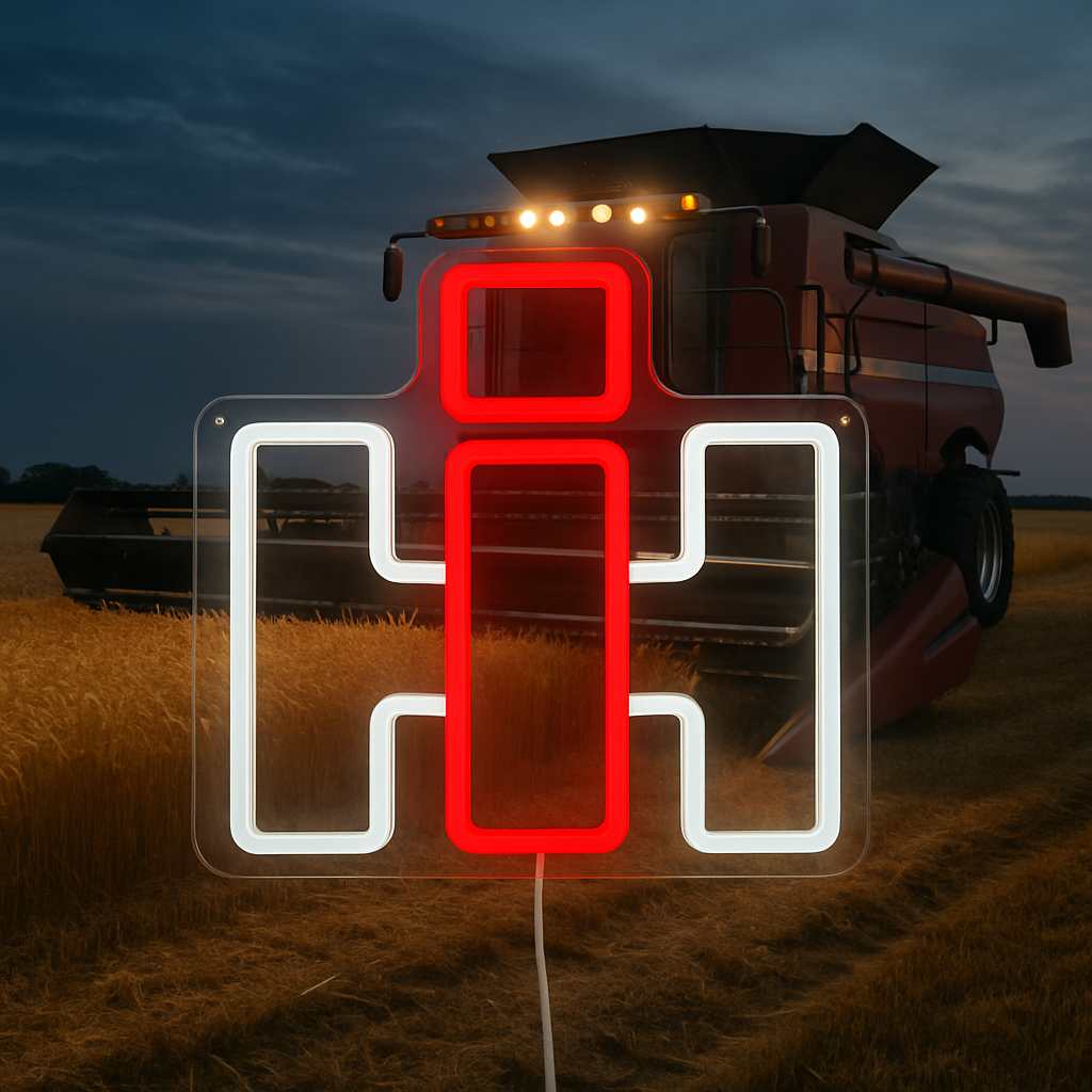 IH International Tractor Farmer Neon Sign