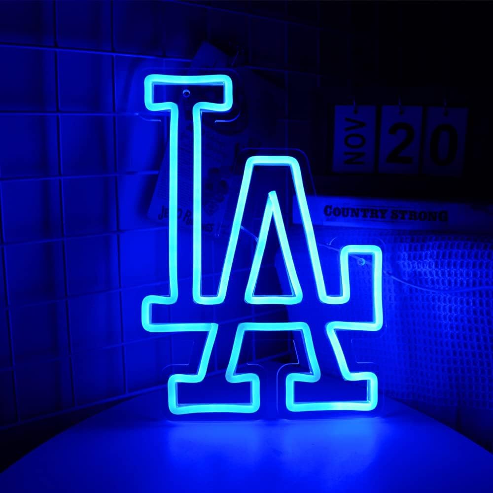 LA Dodgers MLB Baseball Neon Sign