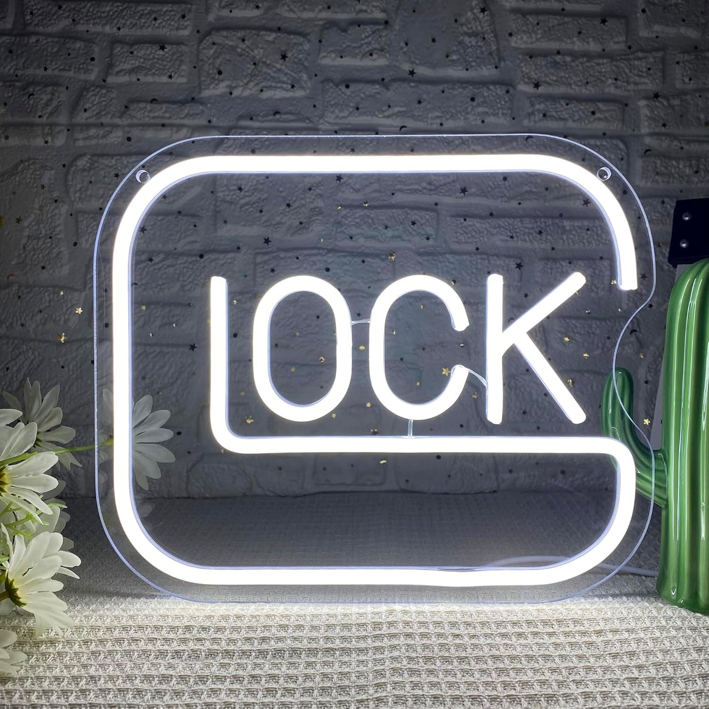 Lock Firearm Gun Neon Sign