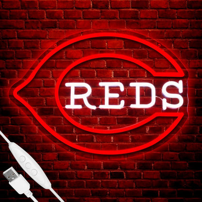 Reds Baseball MLB Neon Sign