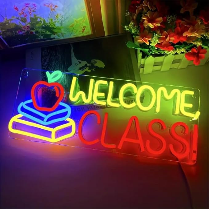 Welcome Class School Teacher Neon Sign