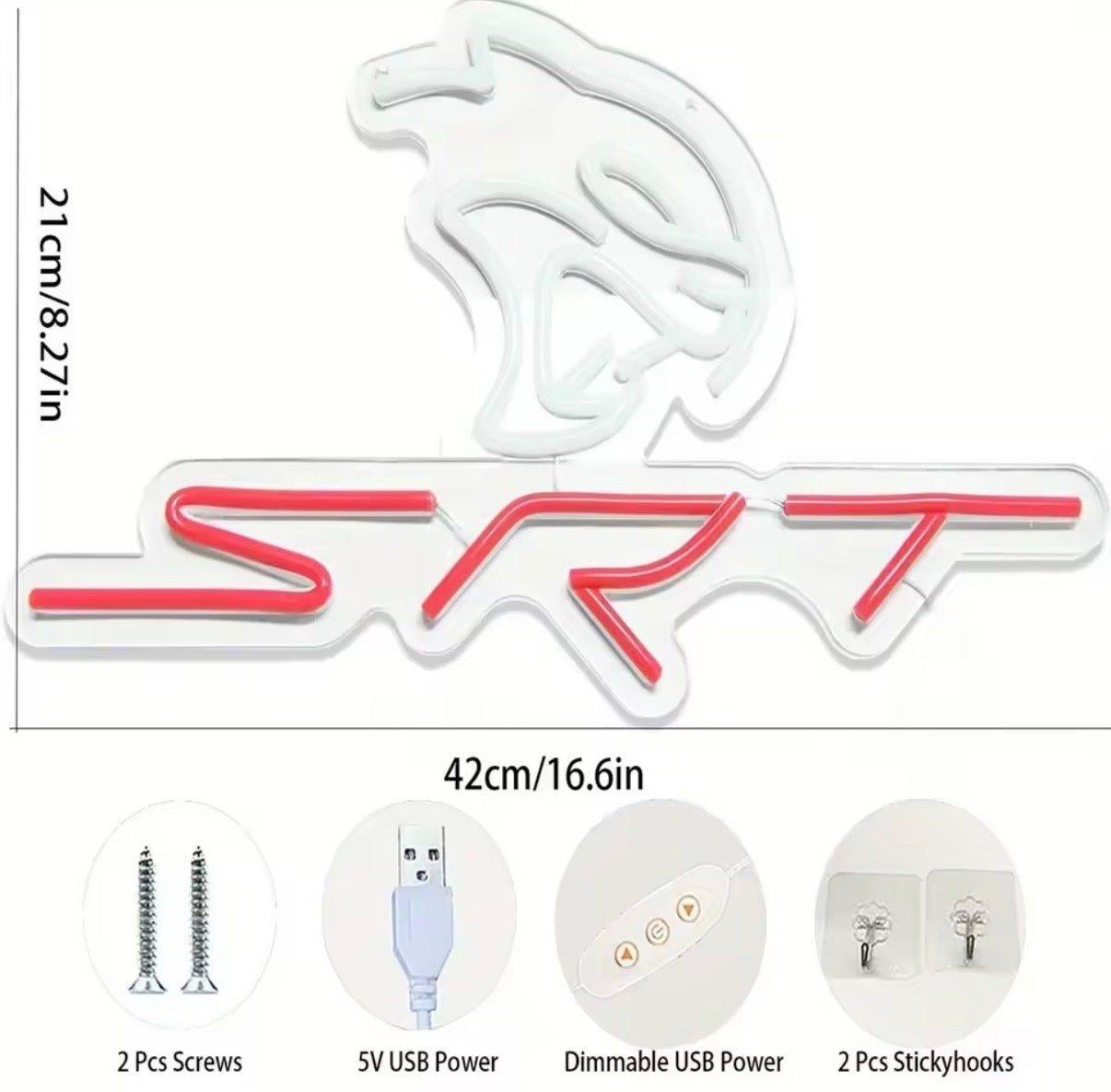 Hellcat SRT Sports Car Neon Sign
