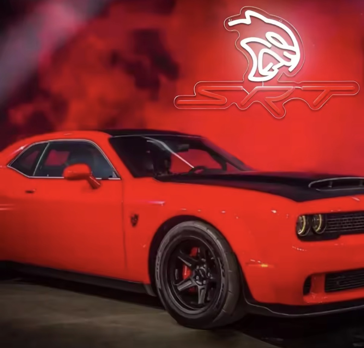 Hellcat SRT Sports Car Neon Sign