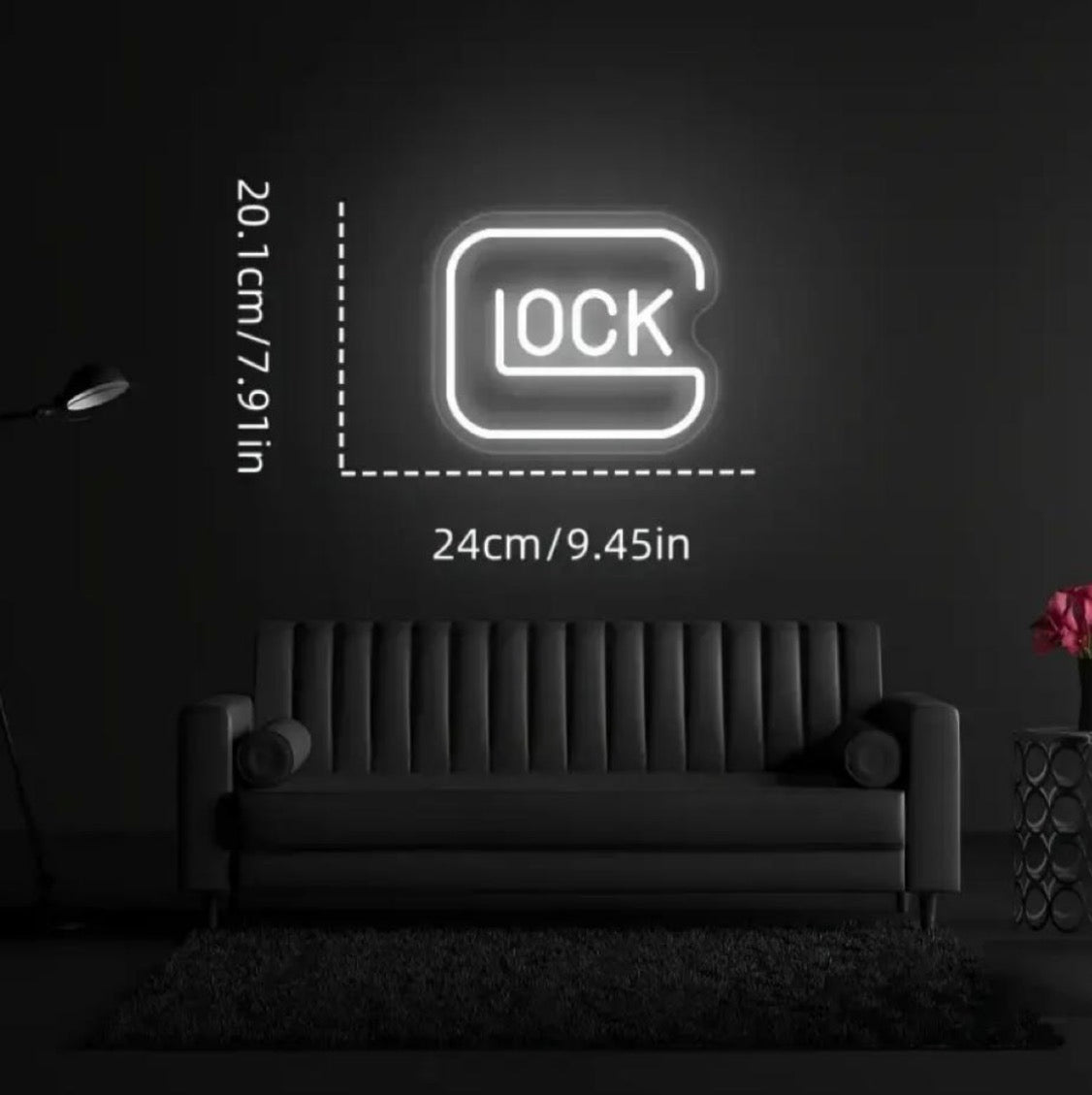 Lock Firearm Gun Neon Sign