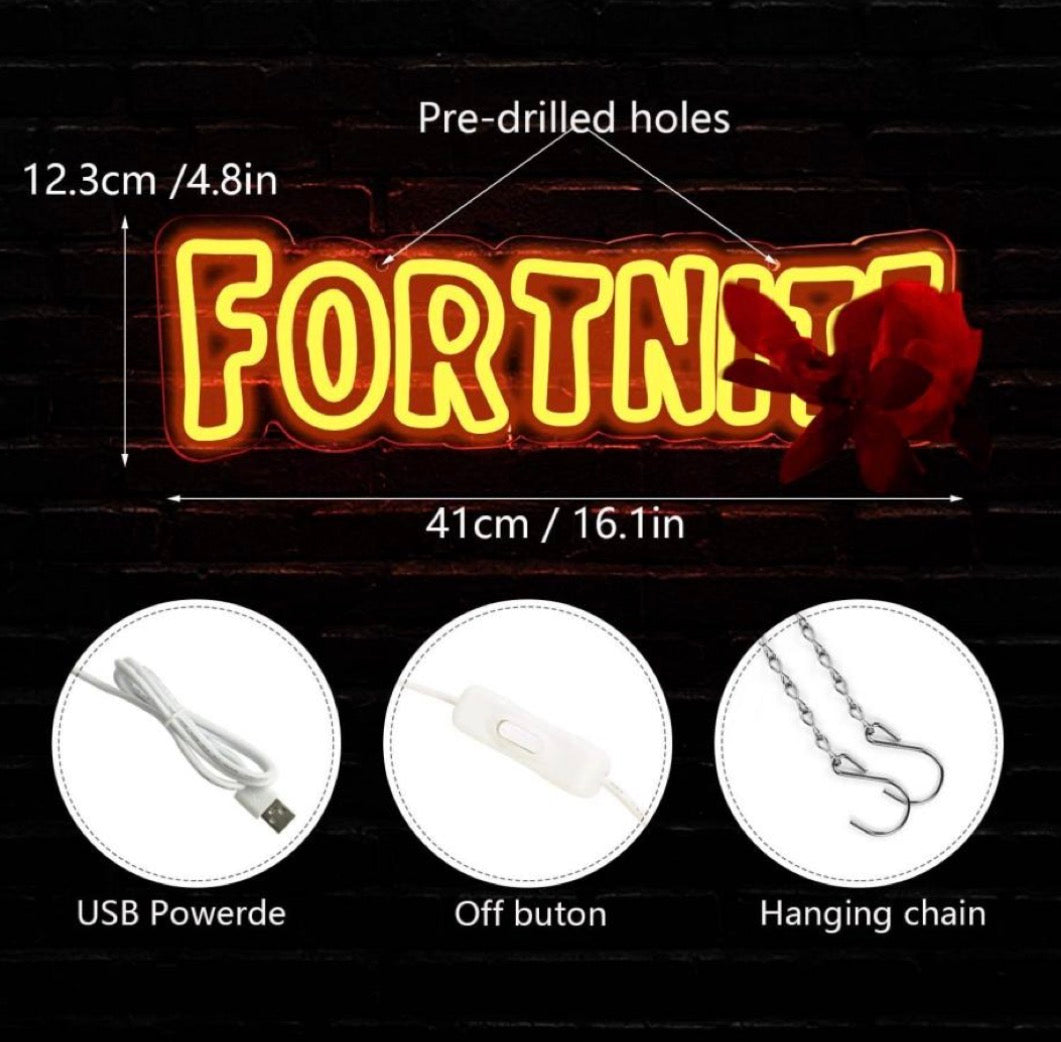 Fortnite Video Game Neon Sign