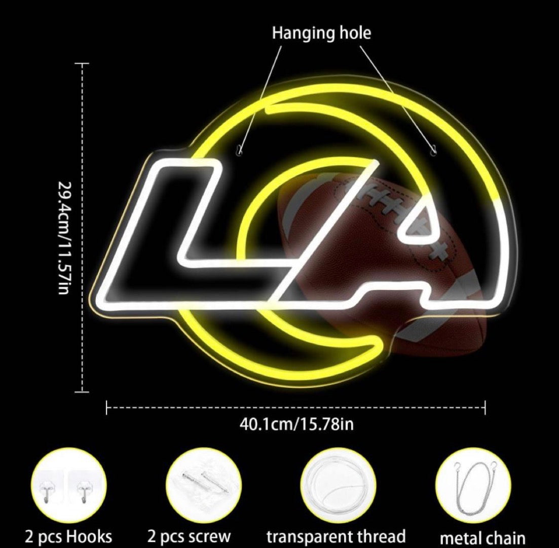 LA Chargers NFL Football Neon Sign