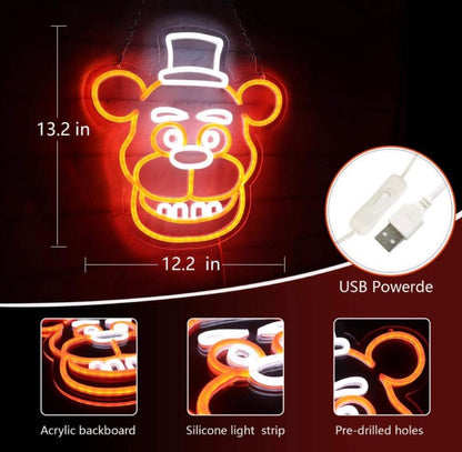 FNAF Five Nights at Freddy's Neon Sign Decor
