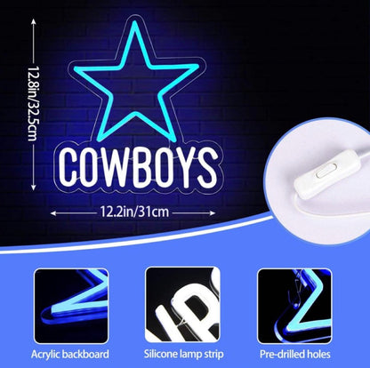 Cowboys NFL Football Neon Sign