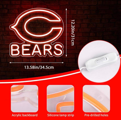 Bears Football NFL Neon Sign