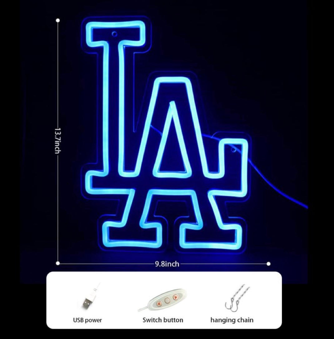 LA Dodgers MLB Baseball Neon Sign