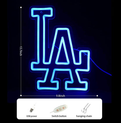 LA Dodgers MLB Baseball Neon Sign